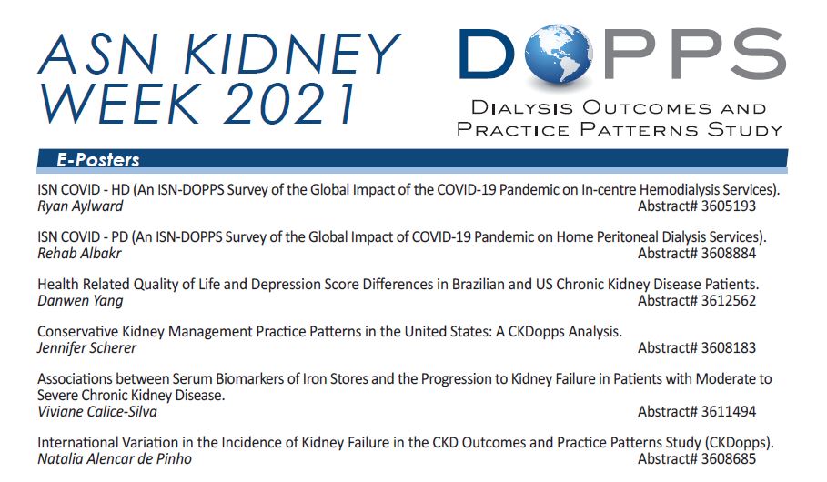 DOPPS Kidney Week 2021 ASN Presentations